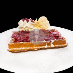 bruesseler waffel himbeer eis sahne