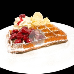 bruesseler waffel kirschen eis sahne