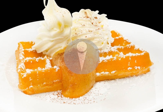 bruesseler waffel softeis sahne apfelmus