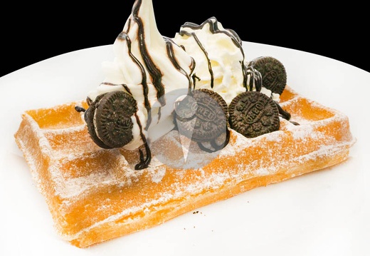 bruesseler waffel softeis sahne oreo